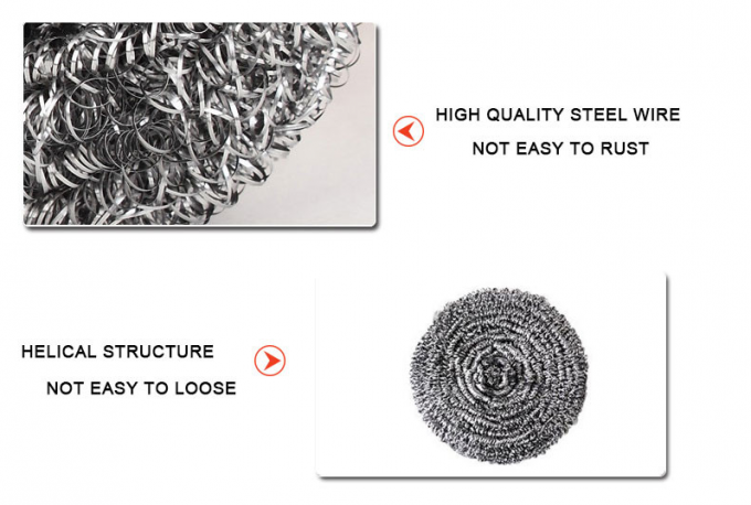 Palla di pulizia dell'acciaio inossidabile di forma rotonda, inoffensiva per pelare il cuscinetto di raschiatura dell'acciaio inossidabile