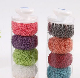 Porcellana Nessuna maglia peculiare di lavaggio del raschiatore della fibra di poliestere dell&#039;odore con la maniglia di plastica fabbrica